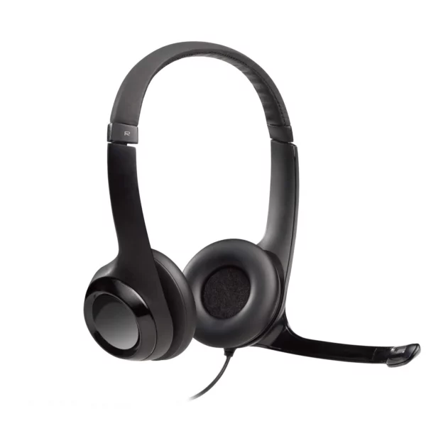 Logitech H390 Wired On Ear Headset for PC/Laptop, Stereo Headphones with Noise Cancelling Microphone (Black) - Green Apple Compunet