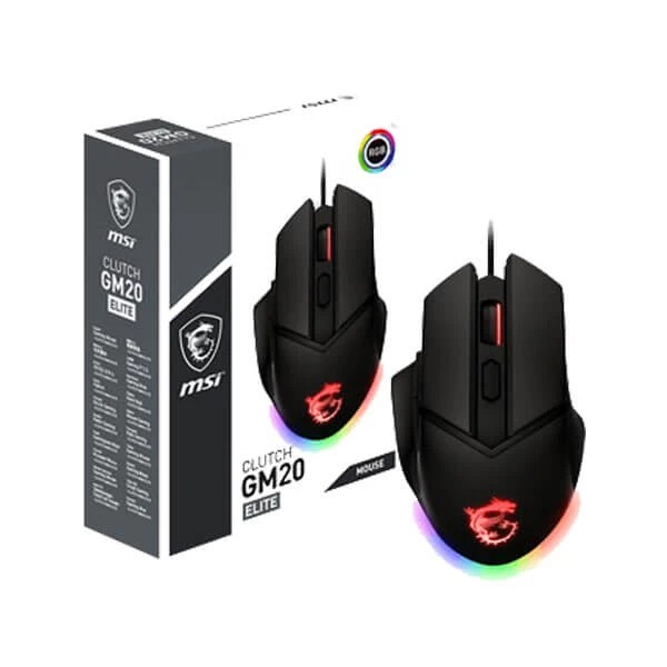 MSI Clutch GM20 Elite Gaming Mouse (Black) - Green Apple Compunet