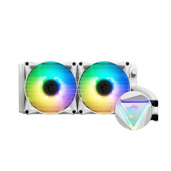 MSI MAG Coreliquid 240R V2 ARGB CPU Liquid Cooler (White) - Green Apple Compunet