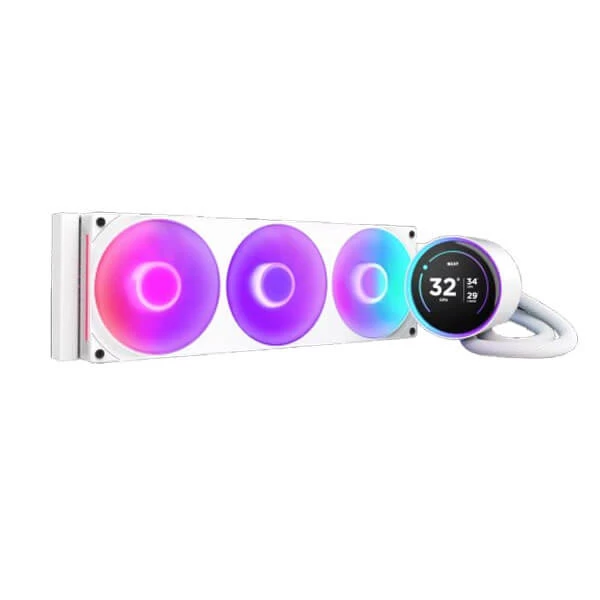 NZXT Kraken Elite 360 RGB CPU Liquid Cooler with IPS LCD (White) - Green Apple Compunet
