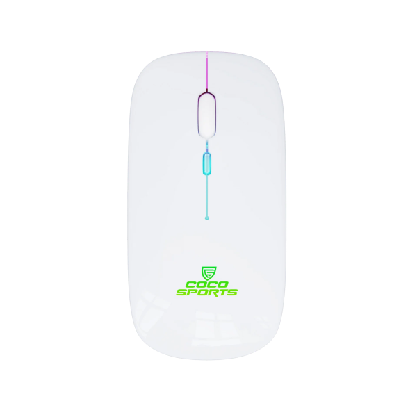 Coconut WM20 Lucid Wireless + Bluetooth Mouse, Rechargeable, Dual Connectivity (White) - Green Apple Compunet