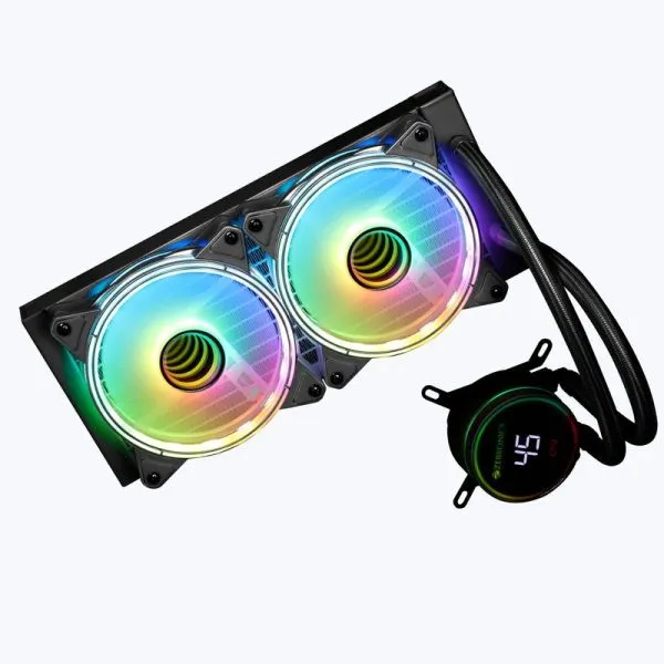 ZEBRONICS AIO240TB 240mm AIO Liquid Cooler (Black) - Green Apple Compunet