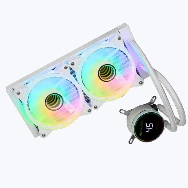 ZEBRONICS AIO240TW 240mm AIO Liquid Cooler (White) - Green Apple Compunet