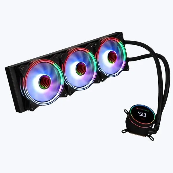 ZEBRONICS AIO360TB 360mm AIO Liquid Cooler (Black) - Green Apple Compunet