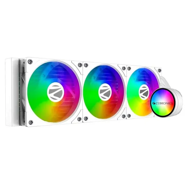 Zebronics AIO360AB 360mm AIO Liquid Cooler (White) - Green Apple Compunet