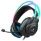 Zebronics Jet PRO Premium Wired Gaming On Ear Headphone with LED for Headband + earcups, 40mm Neodymium Drivers, 2 Meter Braided Cable, with mic, Suspension Design, 3.5mm + USB Connector (Black, Blue) - Green Apple Compunet