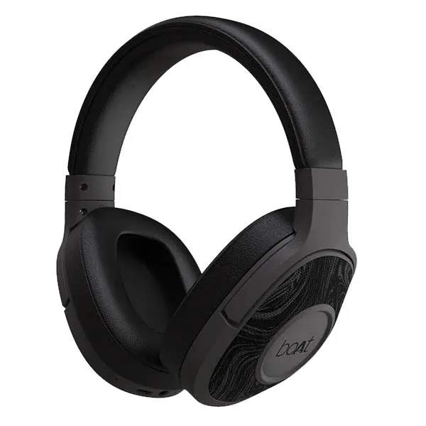 boAt Rockerz 550 Bluetooth Wireless Over Ear Headphones with Mic Upto 20 Hours Playback, 50MM Drivers, Soft Padded Ear Cushions and Physical Noise Isolation (Black) - Green Apple Compunet