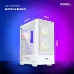 COCONUT Core 300M Gaming Cabinet, Mid ATX – White - Image 6