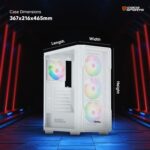 COCONUT Core 100M Gaming Cabinet Mid ATX White - Image 6