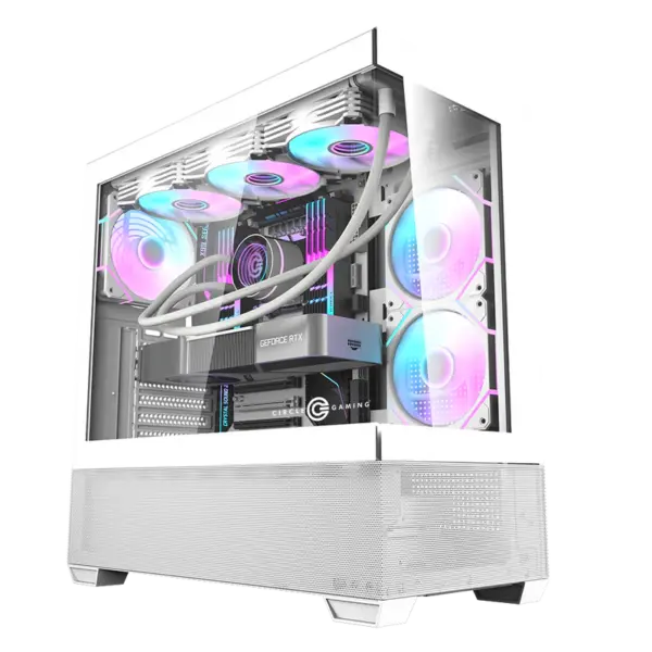 Circle Defender ZX3 Mid-Tower Computer Case Gaming Cabinet - White