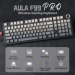 Aula F99 PRO Side Engraved Keycaps Mechanical Gaming Keyboard with Rotary Knob | Gradient Gray Nimbus Switch - Image 2