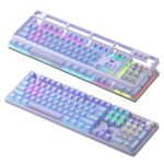 AULA F2088Pro Full Size USB Wired Mechanical Gaming Keyboard with Media Knob | Purple, Red Switches - Image 2