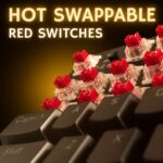 AULA M75 Tri-Mode (2.4G/Bluetooth/Wired) Hot Swappable RGB Backlit Wired Mechanical Gaming Keyboard | Black – Red Switches - Image 4