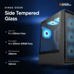 Rampage 3000D Gaming Cabinet (EATX-Black) - Image 4