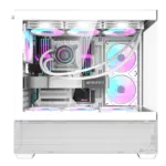 Circle Defender ZX3 Mid-Tower Computer Case Gaming Cabinet - White - Image 2