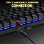 AULA M75 Tri-Mode (2.4G/Bluetooth/Wired) Hot Swappable RGB Backlit Wired Mechanical Gaming Keyboard | Black – Red Switches - Image 6