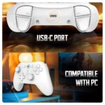 Cosmic Byte Blitz Wireless + Wired Controller for PC, Hall Effect Joystick & Triggers, 1000Hz Polling Rate (White) - Image 6