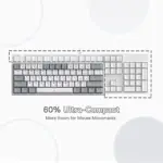 Redragon K617 Fizz- 60% WIRED MECHANICAL KEYBOARD WHITE AND GREY (RED SWITCHES) - Image 7