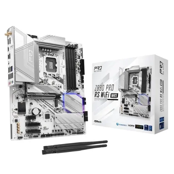 Asrock Z890 Pro RS WIFI DDR5 Intel LGA 1851 ATX Motherboard White - Green Apple Compunet