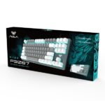AULA F3287 Wired TKL Rainbow Mechanical Gaming Keyboard (White & Grey, Tactile Blue Switches) - Image 3