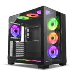 Ant Esports Crystal XL (ATX) Mid Tower Without Fan Cabinet (Black) - Image 2