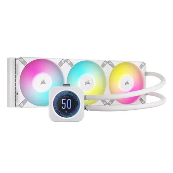 Corsair ICUE H150i Elite LCD XT Display RGB White All In One 360mm CPU Liquid Cooler