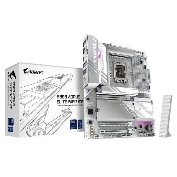 Gigabyte-B860-AORUS-ELITE-WIFI7-ICE-ATX-Motherboard.jpg Gigabyte B860 AORUS ELITE WIFI7 ICE ATX Motherboard - Image 1