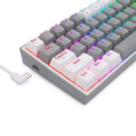 FIZZ PRO K616 – 60% WIRED+2.4GHZ+BT MECHANICAL KEYBOARD GREY AND WHITE (RED SWITCH) - Image 2