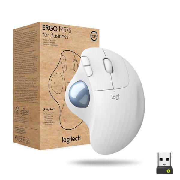 Logitech ERGO M575 Wireless Trackball for Business (Off-White)