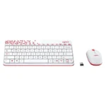 Logitech MK240 Nano Wireless USB Keyboard and Mouse Combo (White/Vivid Red) - Image 2