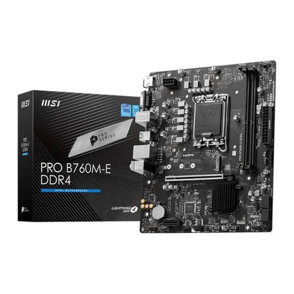 MSI Pro B760M-E DDR4 Intel Motherboard Supports Intel 12th , 13th & 14th Gen Processors