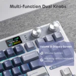 RK ROYAL KLUDGE M87 Wireless Gaming Keyboard Cream Switch – Blue - Image 7