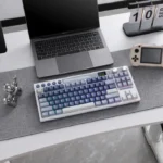 RK ROYAL KLUDGE M87 Wireless Gaming Keyboard Cream Switch – Blue - Image 9
