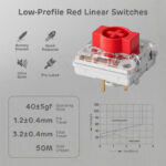 RK ROYAL KLUDGE N80 Low Profile Mechanical Keyboard Pearly Dawn Red Switch - Image 6