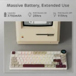 RK ROYAL KLUDGE N80 Low Profile Mechanical Keyboard Pearly Dawn Red Switch - Image 8