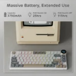 RK ROYAL KLUDGE N80 Low Profile Mechanical Keyboard Pearly Dawn Red Switch - Image 7