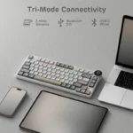 RK ROYAL KLUDGE N80 Low Profile Mechanical Keyboard Pearly Dawn Red Switch - Image 10