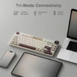 RK ROYAL KLUDGE N80 Low Profile Mechanical Keyboard Pearly Dawn Red Switch - Image 9