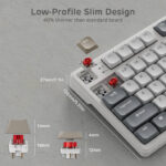 RK ROYAL KLUDGE N80 Low Profile Mechanical Keyboard Pearly Dawn Red Switch - Image 3