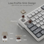 RK ROYAL KLUDGE N80 Low Profile Mechanical Keyboard Rosy Clouds Brown Switch - Image 7