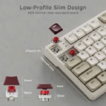 RK ROYAL KLUDGE N80 Low Profile Mechanical Keyboard Rosy Clouds Red Switch - Image 8