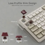 RK ROYAL KLUDGE N80 Low Profile Mechanical Keyboard Rosy Clouds Brown Switch - Image 6