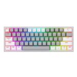 FIZZ PRO K616 – 60% WIRED+2.4GHZ+BT MECHANICAL KEYBOARD GREY AND WHITE (RED SWITCH) - Image 3