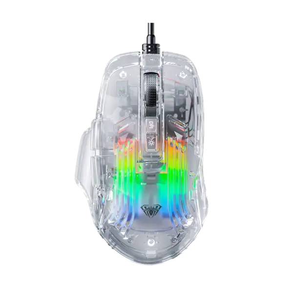 AULA S80 Transparent RGB Optical Gaming Mouse
