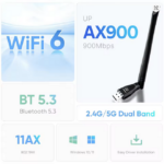FENVi AX900BT WiFi 6 + BT 5.3 USB Adapter with Antenna - Image 2
