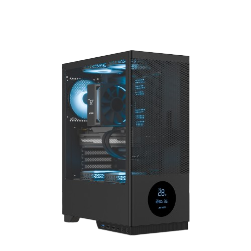 ANT Esports Crystal X2 LCD Premium Gaming Cabinet (BLACK)