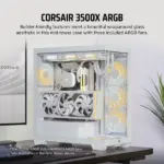 CORSAIR 3500X ARGB Tempered Glass Mid-Tower PC Case (White) - Image 9