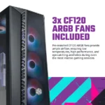Cooler Master MasterBox MB520 Mesh ARGB (E-ATX) Mid Tower Cabinet (Black) - Image 7