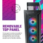 Cooler Master MasterBox MB520 Mesh ARGB (E-ATX) Mid Tower Cabinet (Black) - Image 6