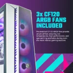Cooler Master MasterBox MB520 Mesh ARGB (E-ATX) Mid Tower Cabinet (White) - Image 7
